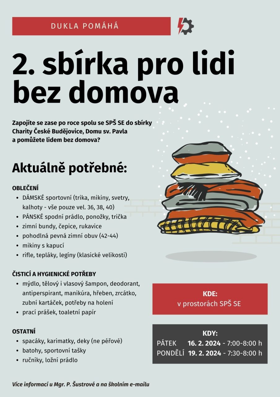 2. sbirka pro lidi bez domova 1 - Dukla pomáhá: 2. sbírka pro lidi bez domova (16. a 19. 2. 2024)