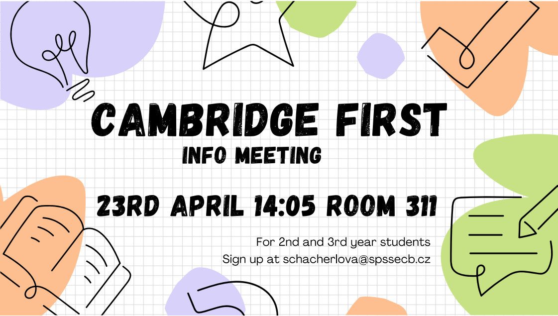 Cambridge 01 - Cambridgské certifikáty - schůzka pro zájemce
