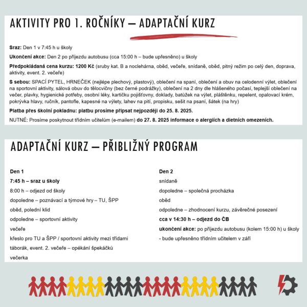 Adaptacni kurz info 2025 - Informace pro 1. ročníky