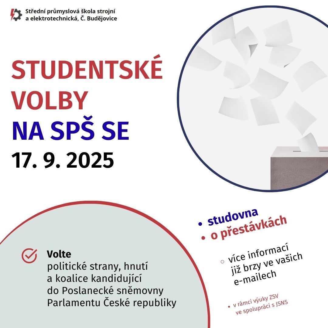 Studentske volby 20252026 - Chystáme Studentské volby do Poslanecké sněmovny 2025