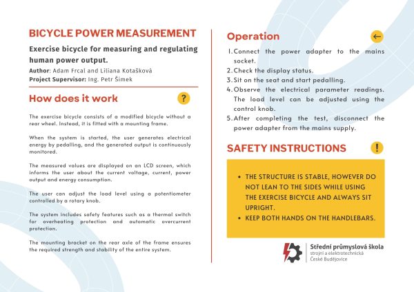 bicycle power measurement - Výstupy / Outputs