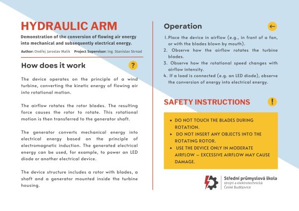 hydraulic arm - Výstupy / Outputs