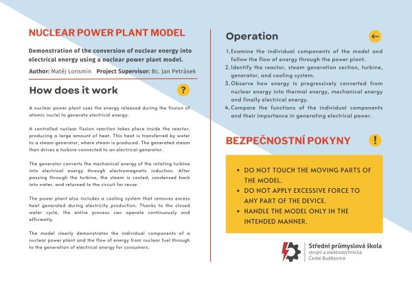 nuclear power plant model - Výstupy / Outputs
