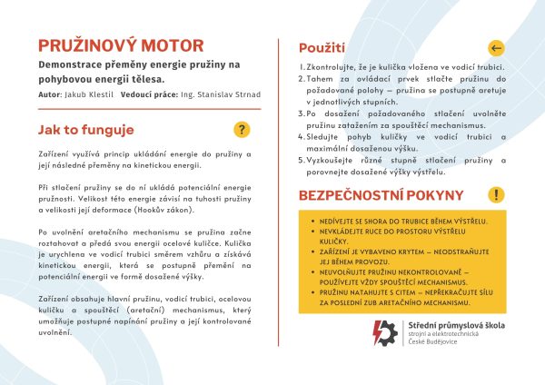 pruzinovy motor - Výstupy / Outputs