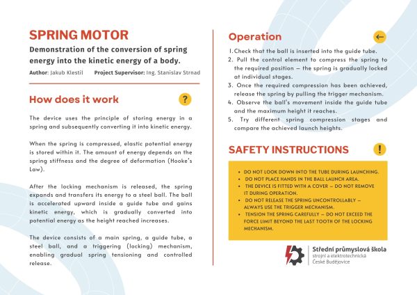 spring motor - Výstupy / Outputs