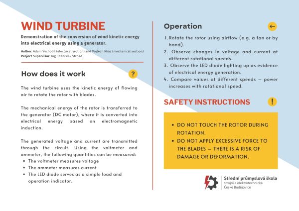 wind turbine 2 - Výstupy / Outputs
