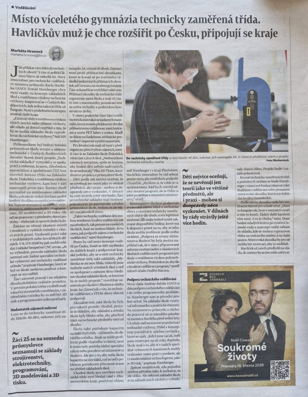 20260428 181238 - O naší škole a projektu Technické základky psaly Hospodářské noviny