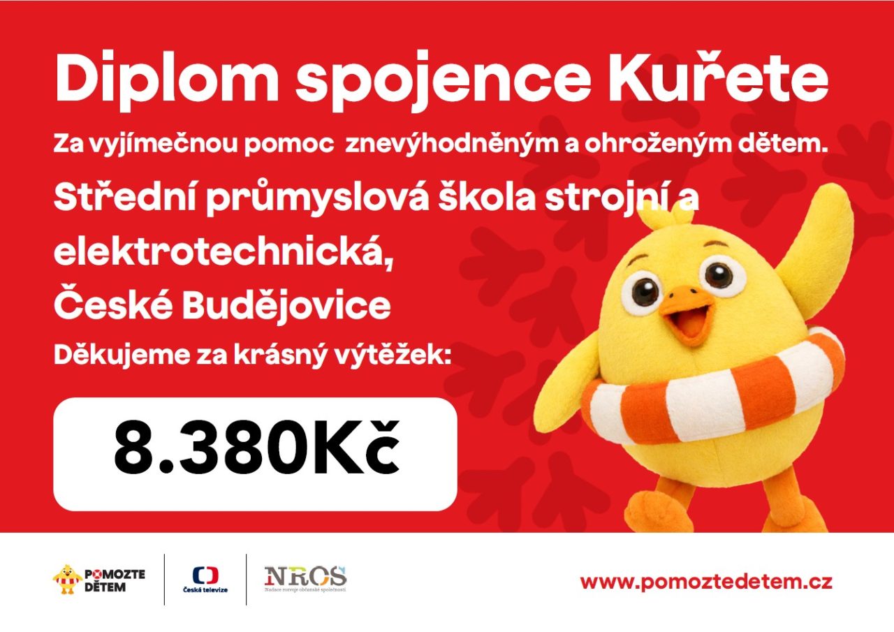 Pomozte detem 2026 - Dukla pomáhá: V rámci Peříčkového týdne 2026 jsme vybrali 8 380 Kč