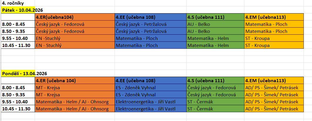 Snimek obrazovky 2026 04 07 163621 - Náhradní program během JPZ: exkurze pro 1.–3. ročníky a maturitní příprava pro 4. ročníky