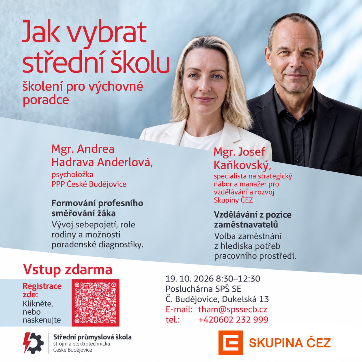 pozvanka CEZ 05M - Jak vybrat střední školu? Zveme výchovné a kariérové poradce na odborné školení